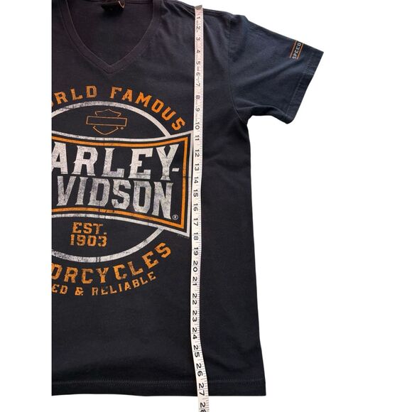Harley-Davidson black v-neck graphic T - New Hampshire - L - Picture 4 of 7